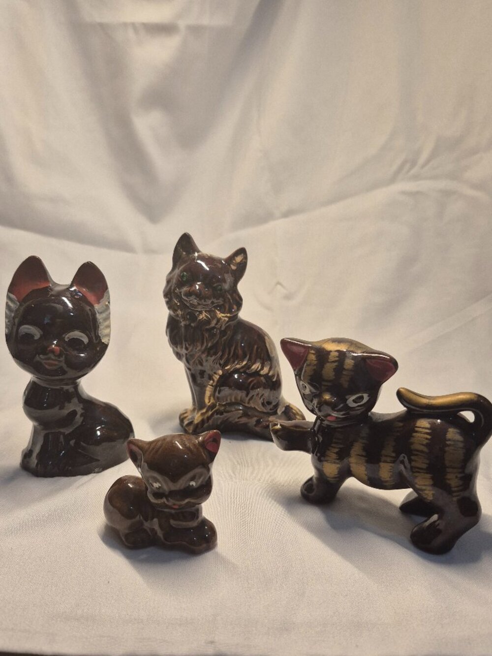 Halloween Kitschy 50s Ceramic Cats Lot of 4